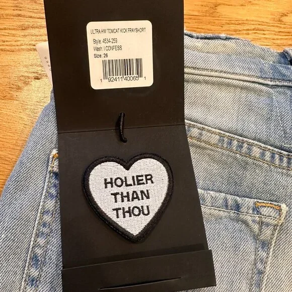 MOTHER "Superior" NWT Ultra Hise Rise Button Fly Denim Shorts - $228 Retail - Picture 17 of 17